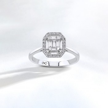 0,18 Karat Baget Pırlanta Yüzük